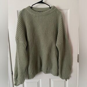 Worn Once - Pretty Garden Balloon Sleeve Sage Green Sweater XL